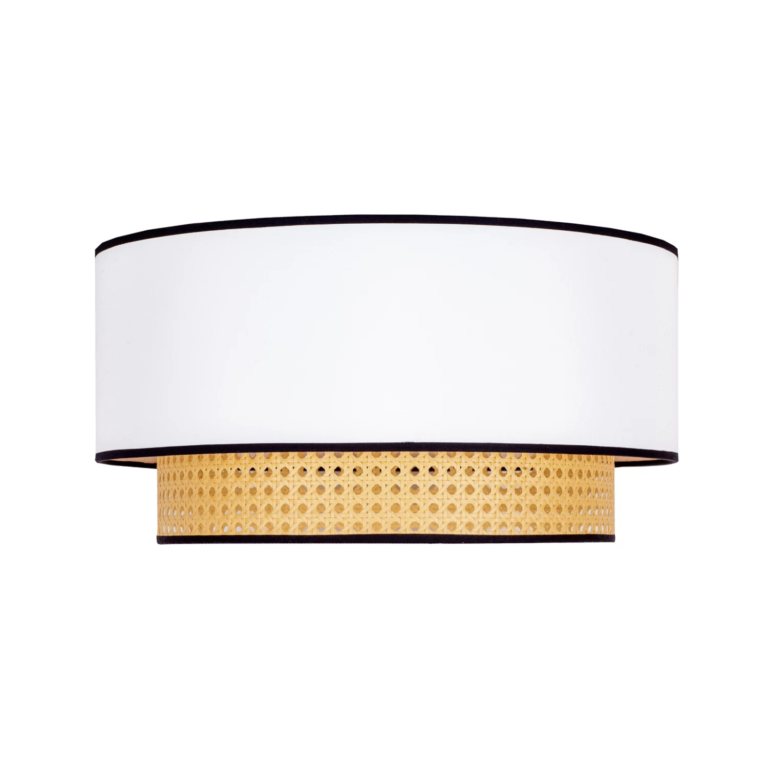 Deckenleuchte Boho, Rattan, Textil, Beige/weiß