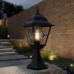 Sockelleuchte Norfolk, Bleiverglast