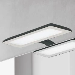 LED-Spiegelleuchte Nikita, Schwarz/stahlgrau