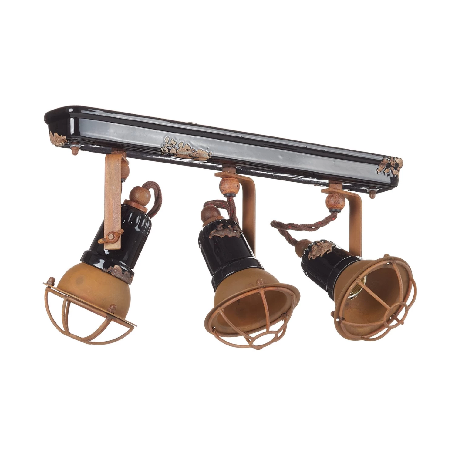 Wandlampe C1677/1 Mit Korb, Dreiflammig, Schwarz – Bild 3