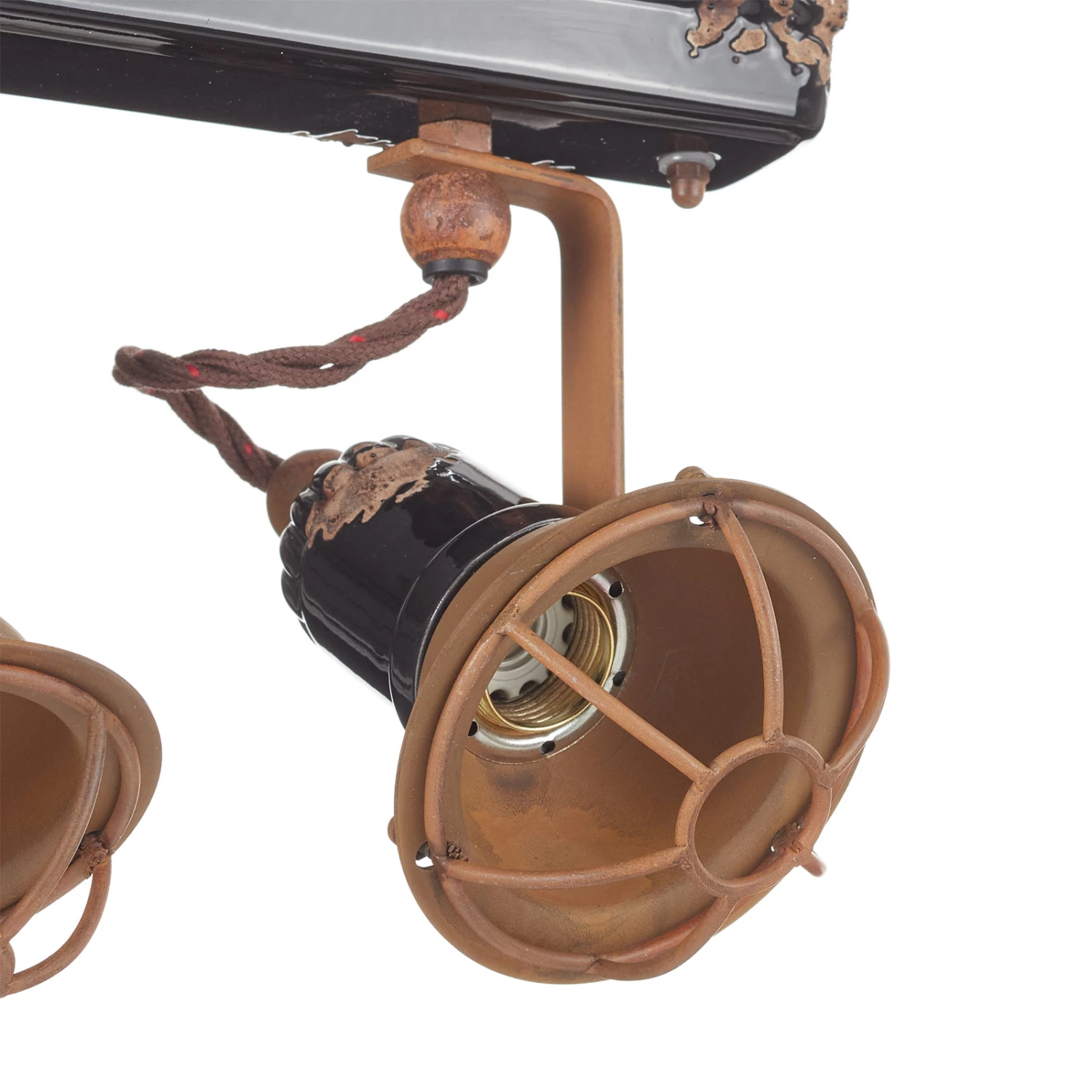 Wandlampe C1677/1 Mit Korb, Dreiflammig, Schwarz – Bild 4