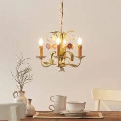 4-flammiger Kronleuchter Toscana, Florentinisch