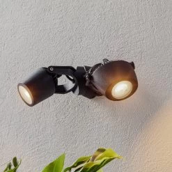 Außenspot Minitommy 2-flammig CCT Schwarz/frosted