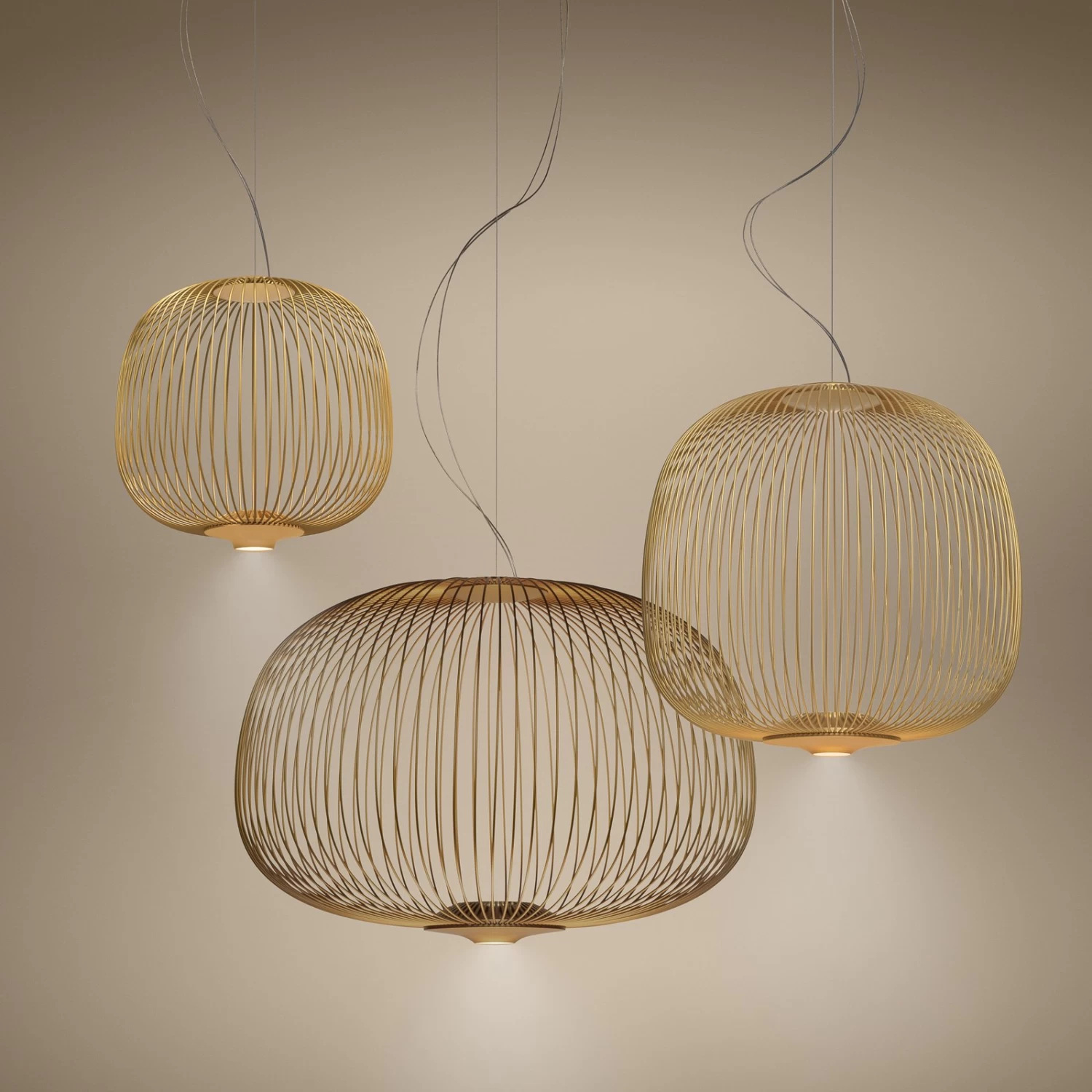 Foscarini Spokes 2 Piccola Pendel Dimmbar Gold – Bild 3