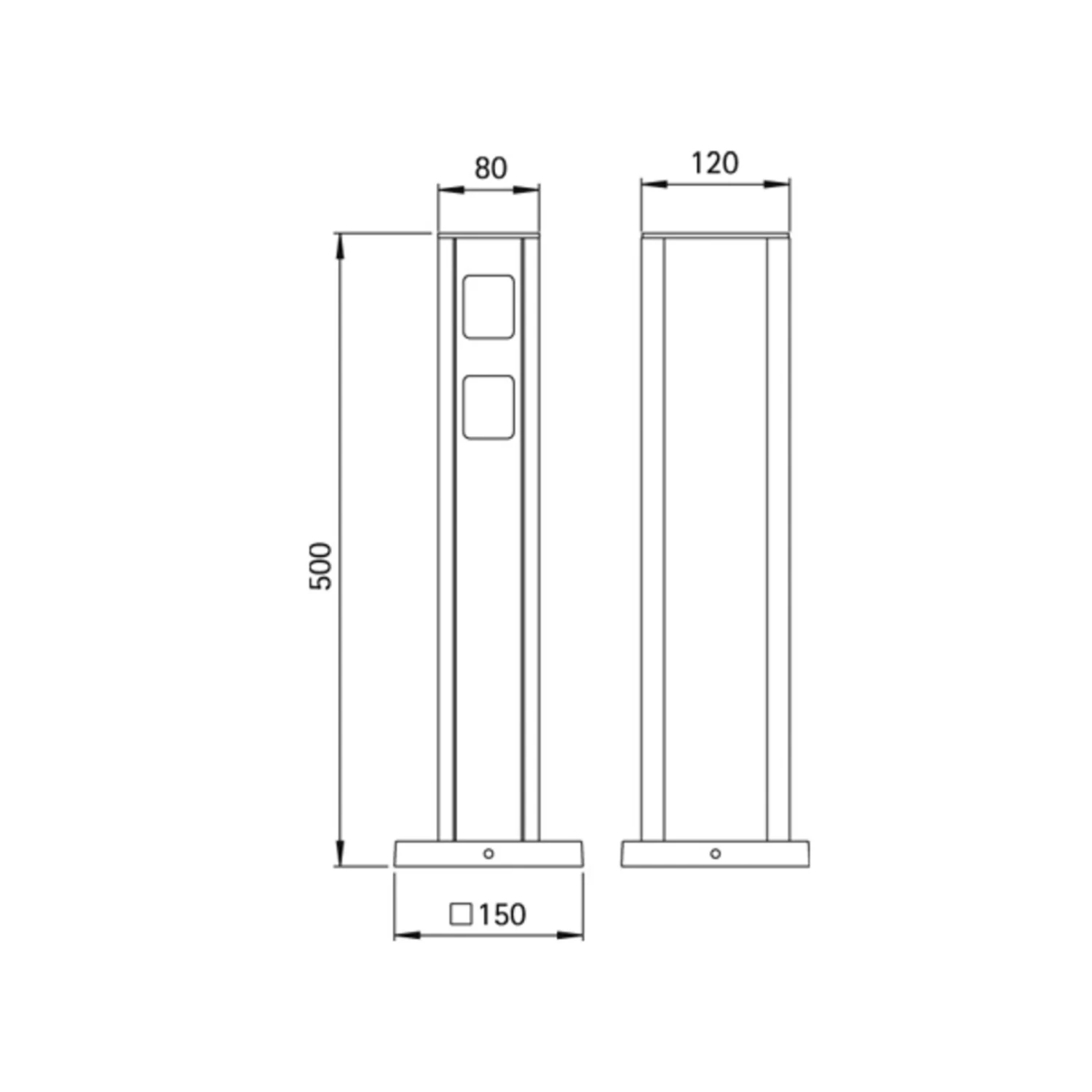4-fach Steckdosensäule, Schwarz – Bild 3