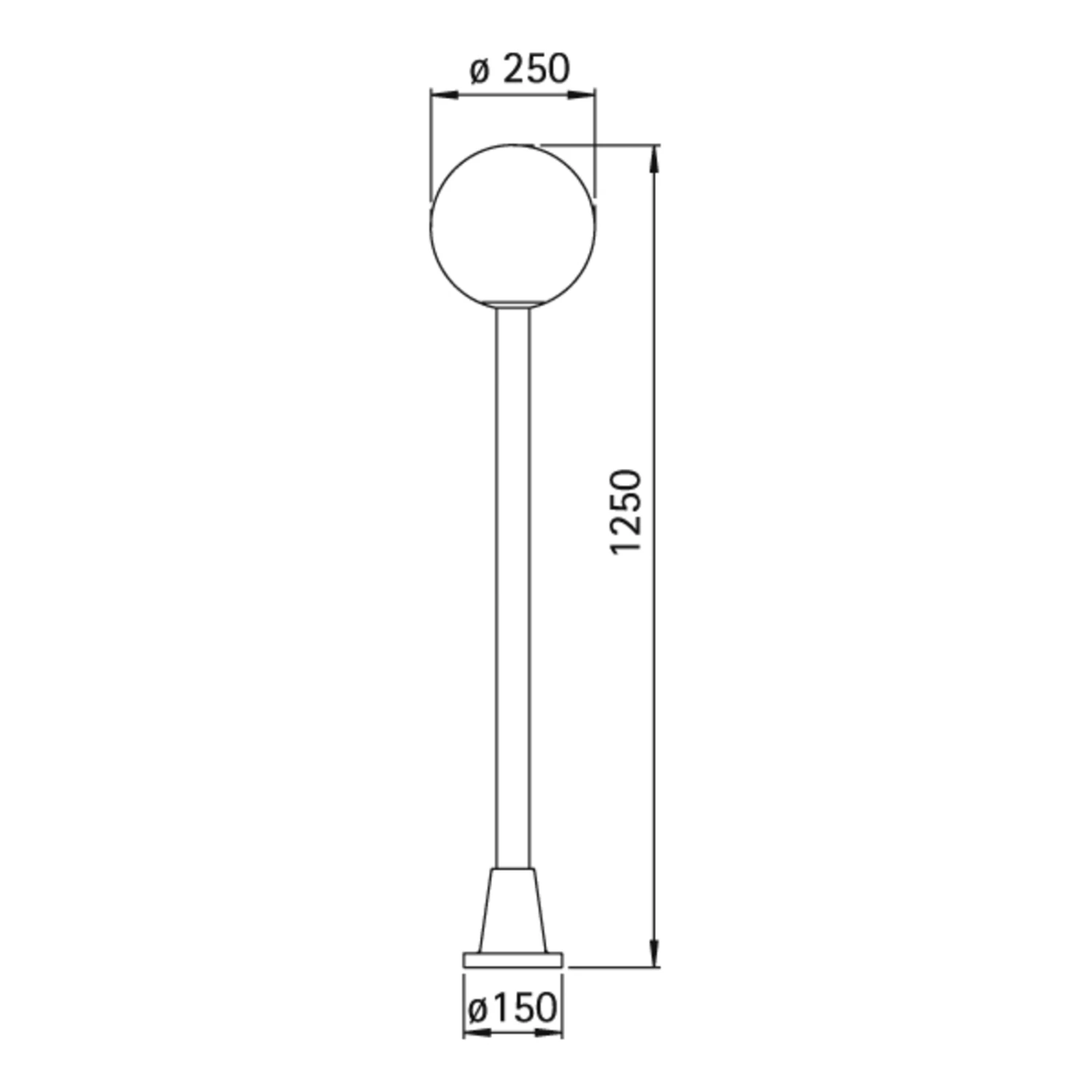 Wegeleuchte Mit Klarer Kristallkugel, Weiß – Bild 4
