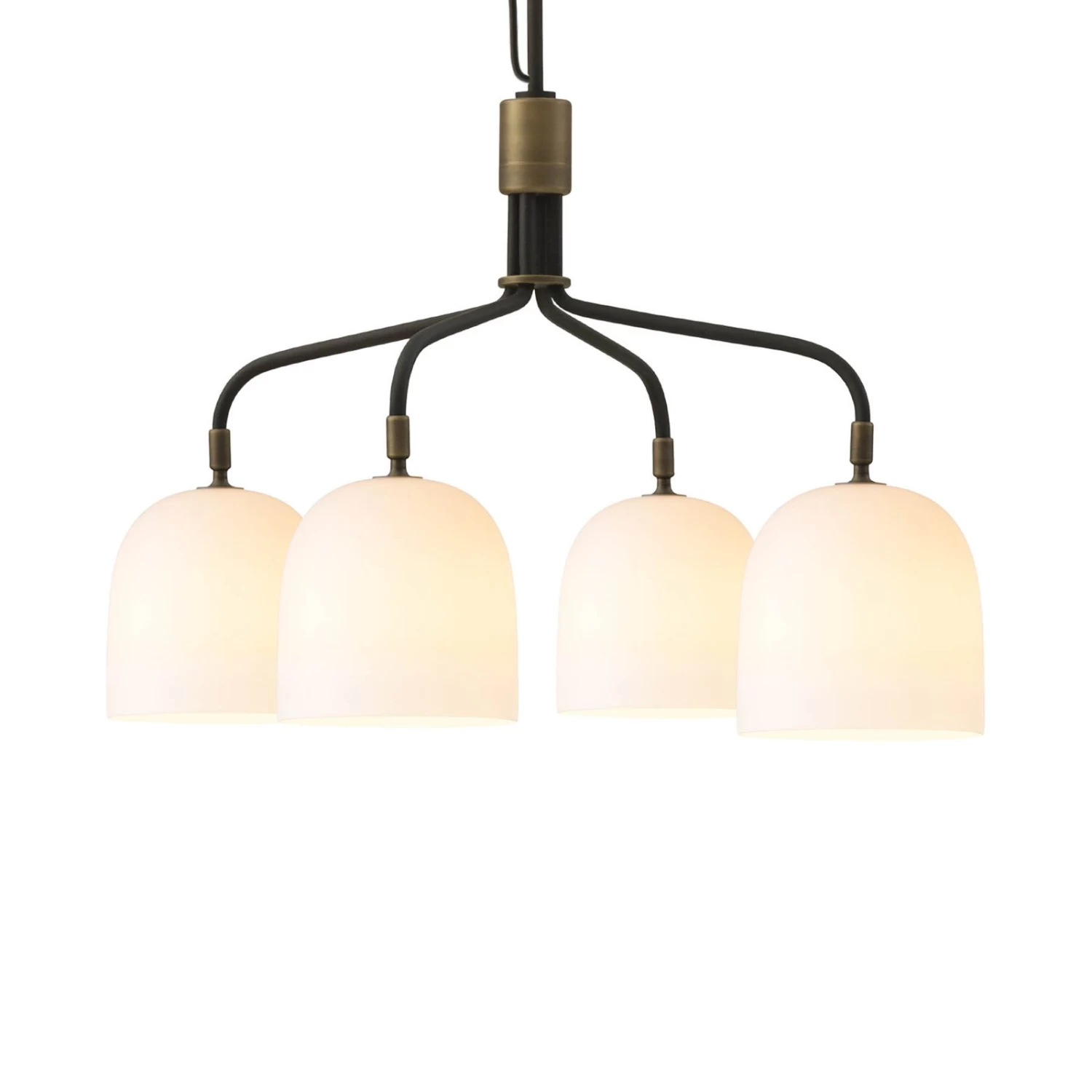 GUBI Howard Kronleuchter Short 4-flg Gunmetal/weiß