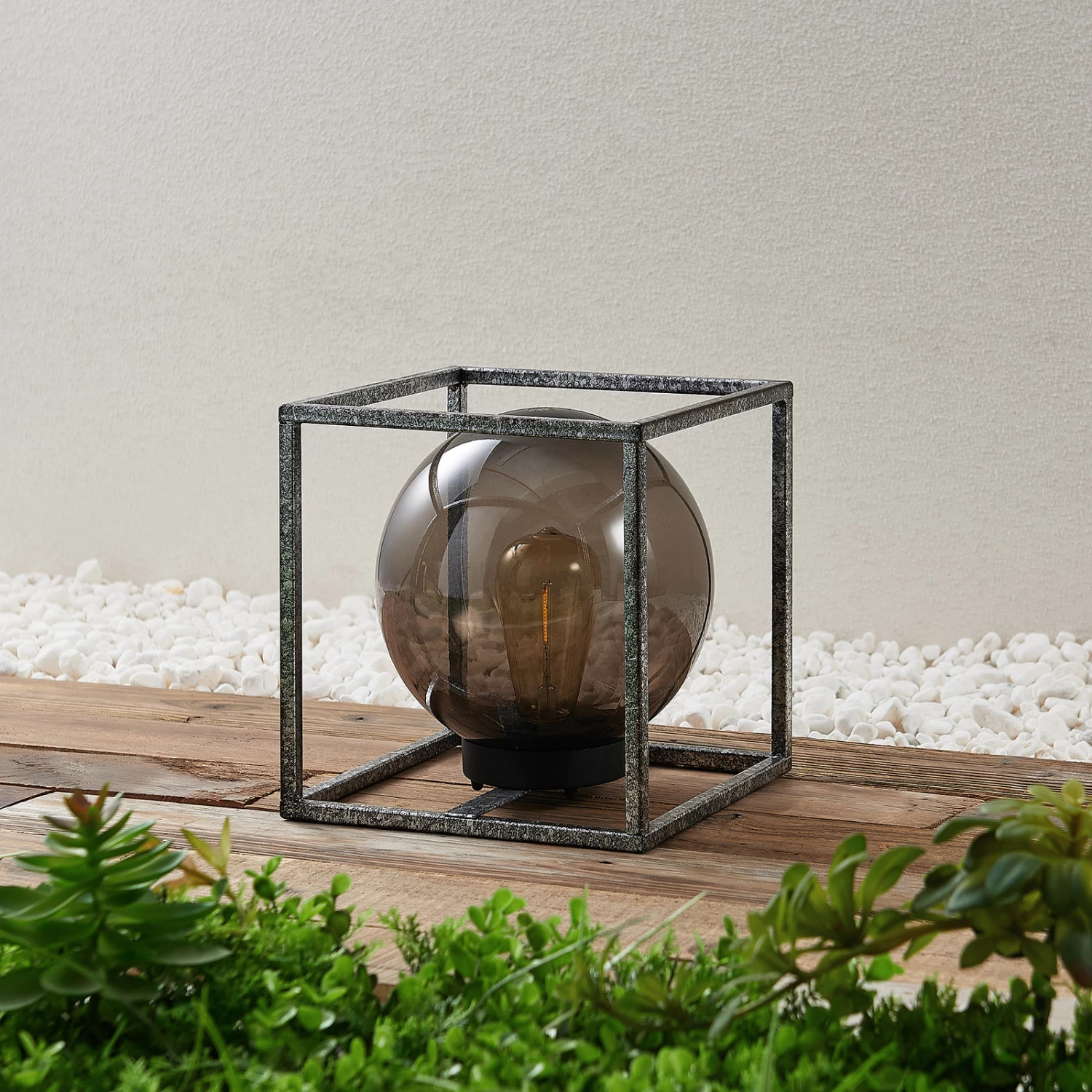 Lindby Purdie LED-Solarleuchte, Käfig, Kugel – Bild 2