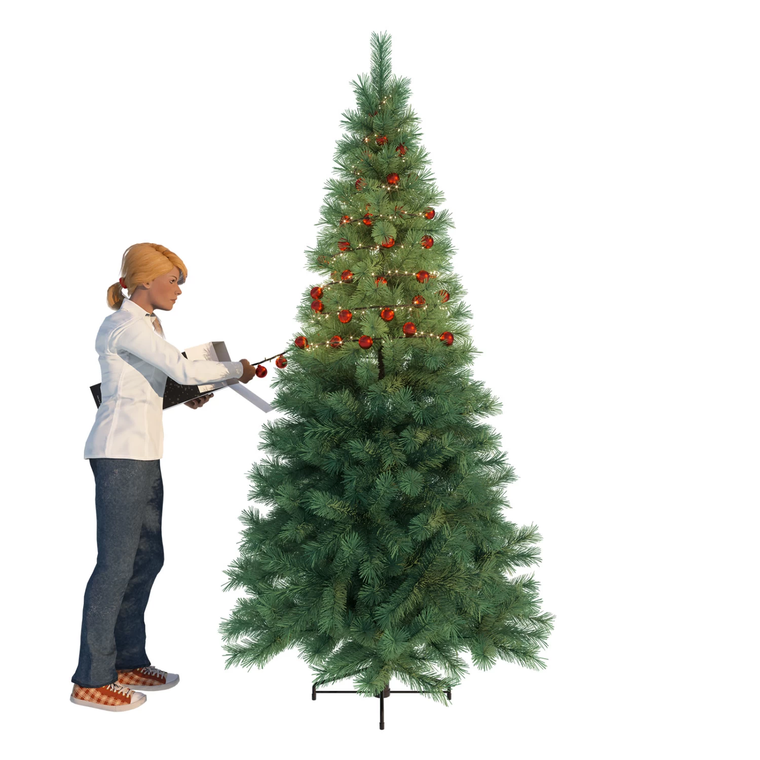 LED-Lichterkette 2in1, Cranberry Red, 140 LEDs – Bild 3