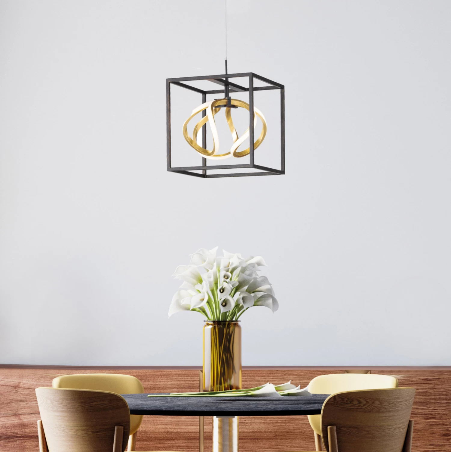 LED-Hängeleuchte Gesa Mit Metallkäfig, Einflammig – Bild 6