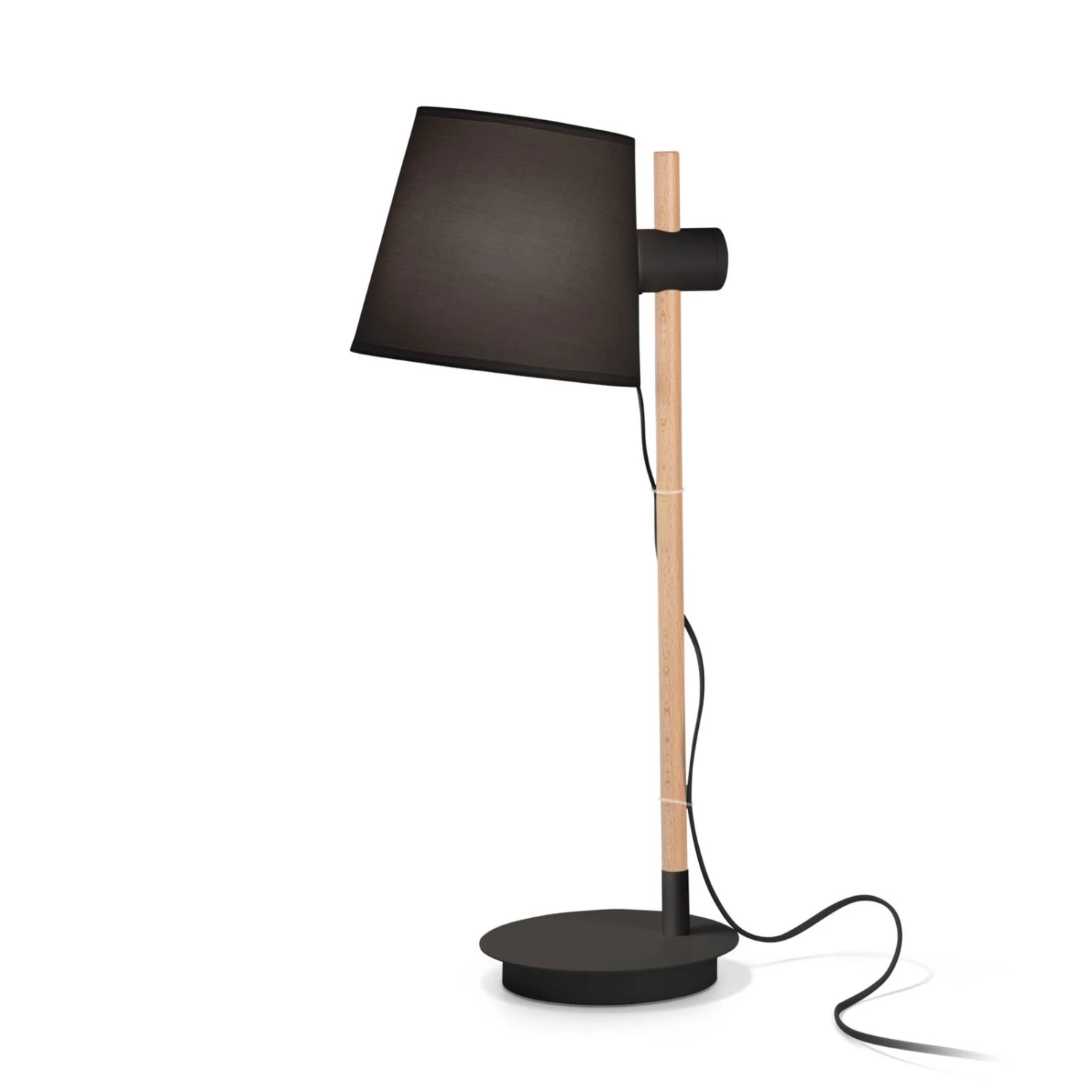 Ideal Lux Axel Tischlampe Mit Holz, Schwarz/natur