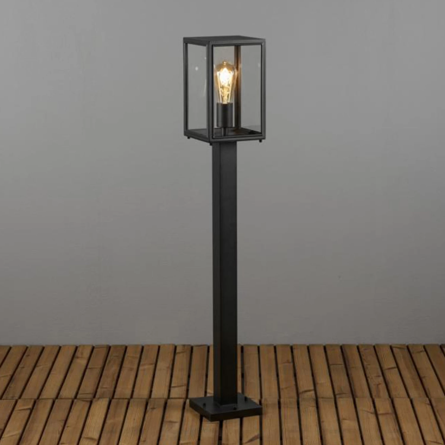 Konstsmide Wegeleuchte Carpi, Laternenform, Schwarz