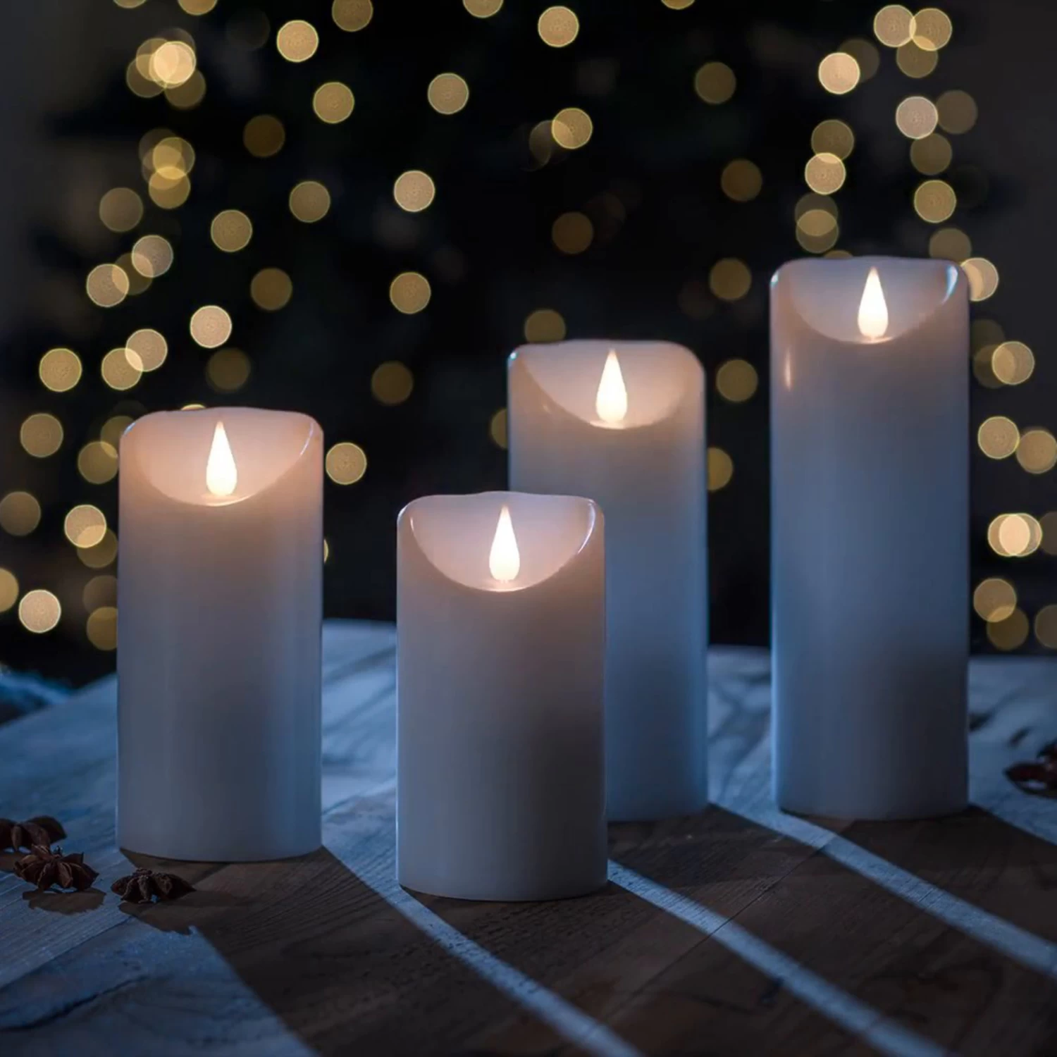 Mit 3D-Flamme Ausgestattet - LED-Kerze Echtwachs – Bild 5