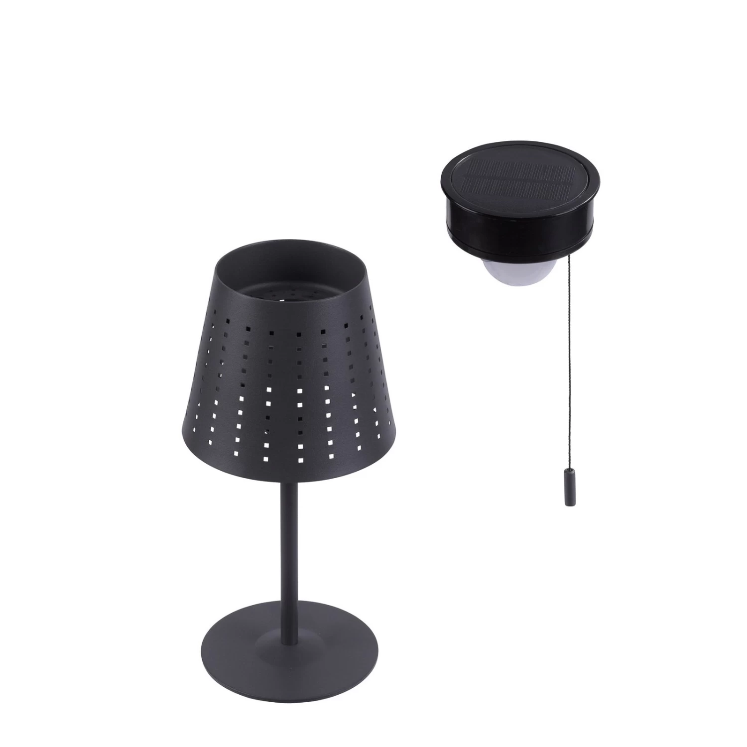 LED-Tischlampe Mandy USB-Anschluss, Solar, Schwarz – Bild 5