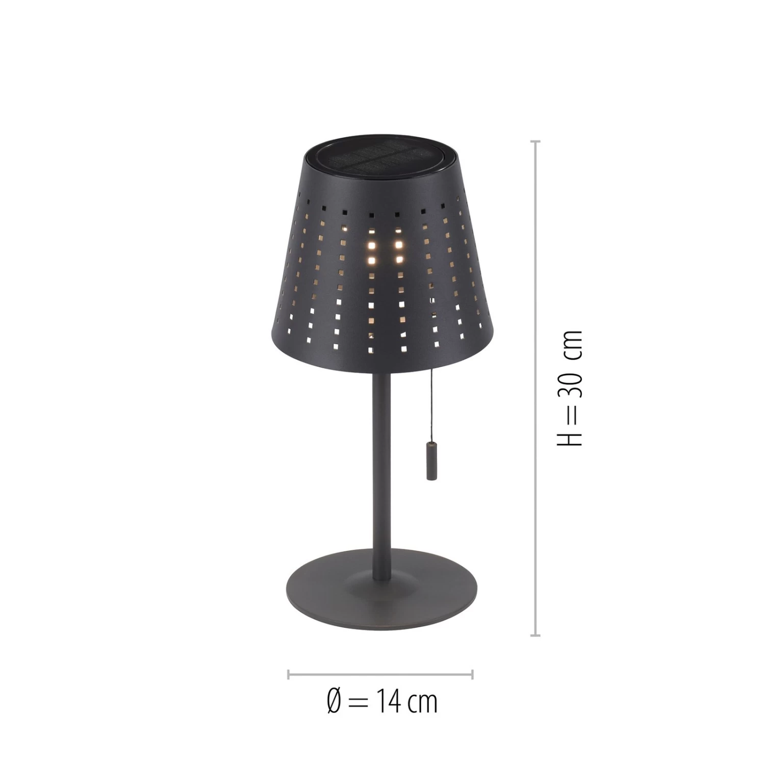 LED-Tischlampe Mandy USB-Anschluss, Solar, Schwarz – Bild 9