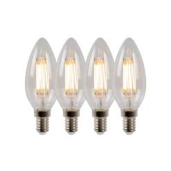 LED-Kerzenlampe E14 4W 2700K Dimmbar 4er-Set