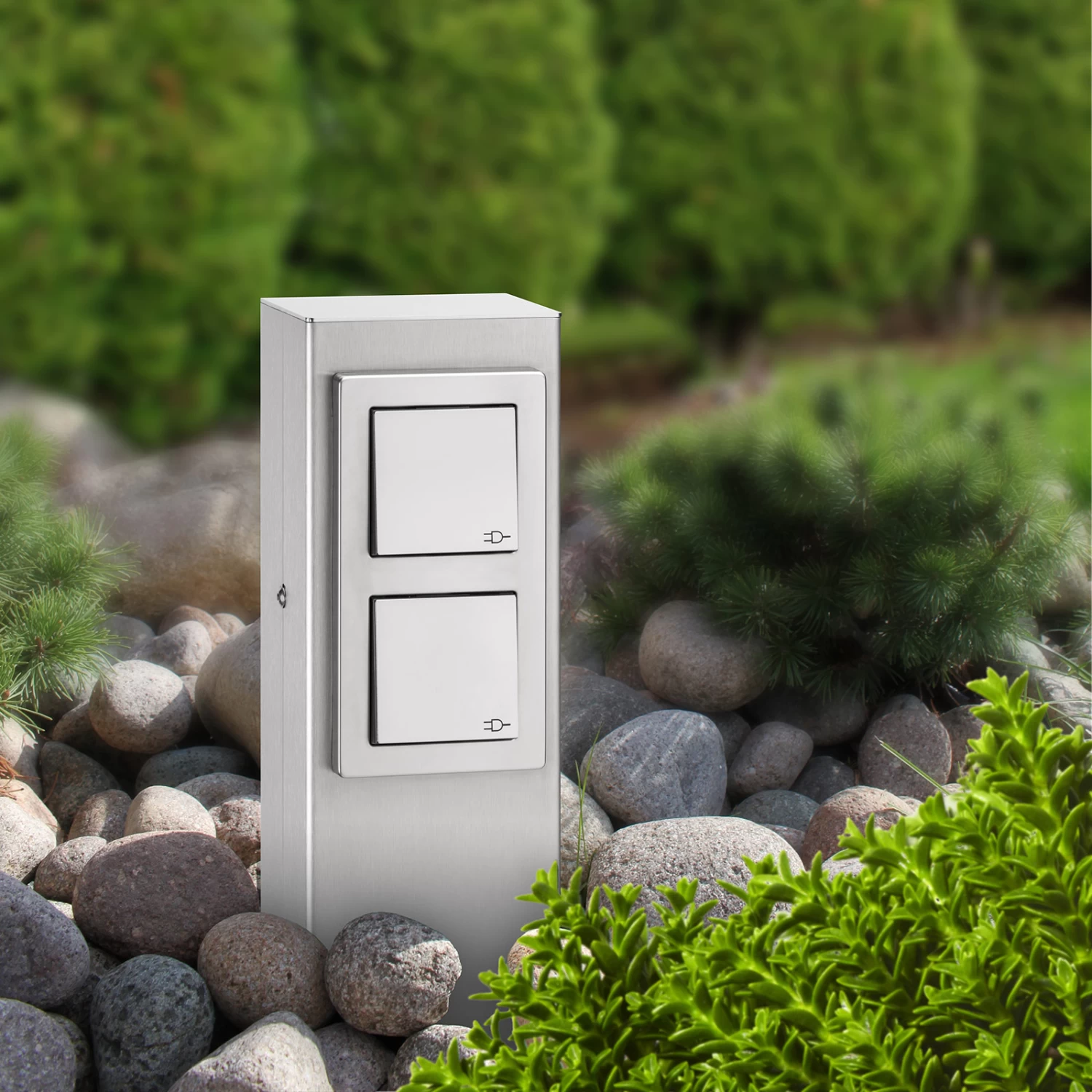 Edelstahl-Steckdosensäule 020, 2-fach – Bild 2