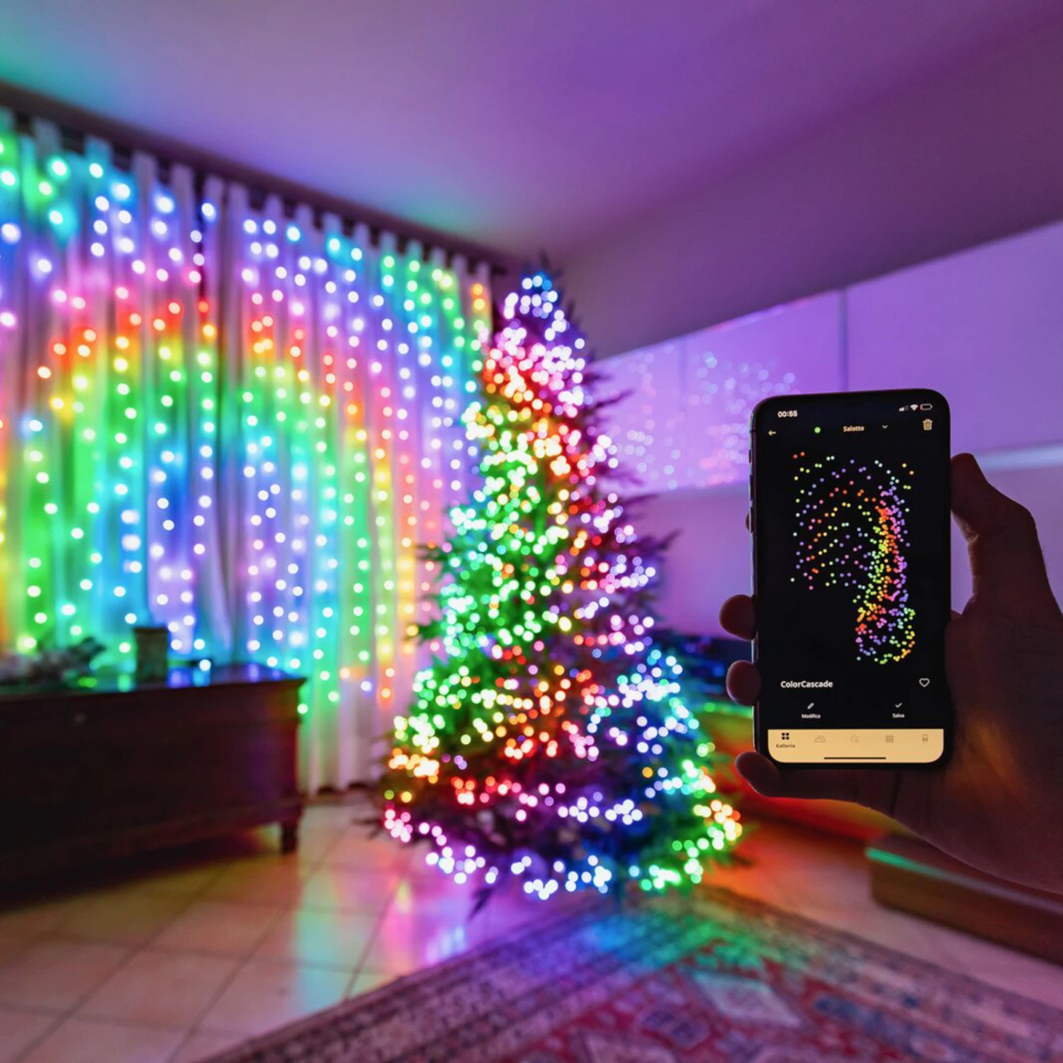 Lichterkette Twinkly RGB, Schwarz, 600-flammig 48m – Bild 6