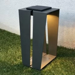 LED-Solarlaterne Skaal Aus Aluminium, 40 Cm, Grau