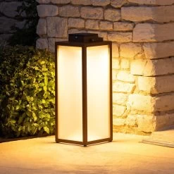 LED-Solarlaterne Tradition, Corten, Höhe 65 Cm