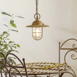 Hängeleuchte Bruno Für Außen, Messing Antik