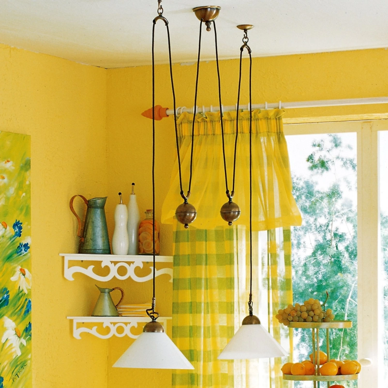 Menzel Anno Seilzug-Hängeleuchte 2flg. Messing – Bild 2