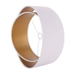 Lampenschirm Chloe, Ø 50cm, Außen Weiß, Innen Gold