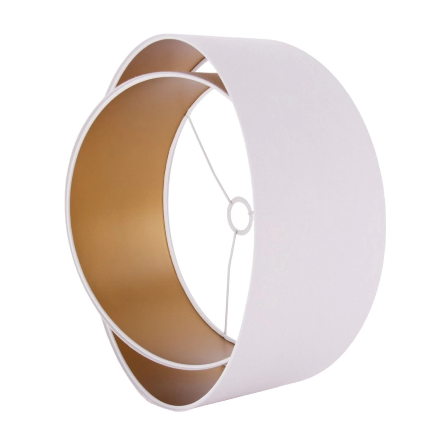 Lampenschirm Chloe, Ø 50cm, Außen Weiß, Innen Gold