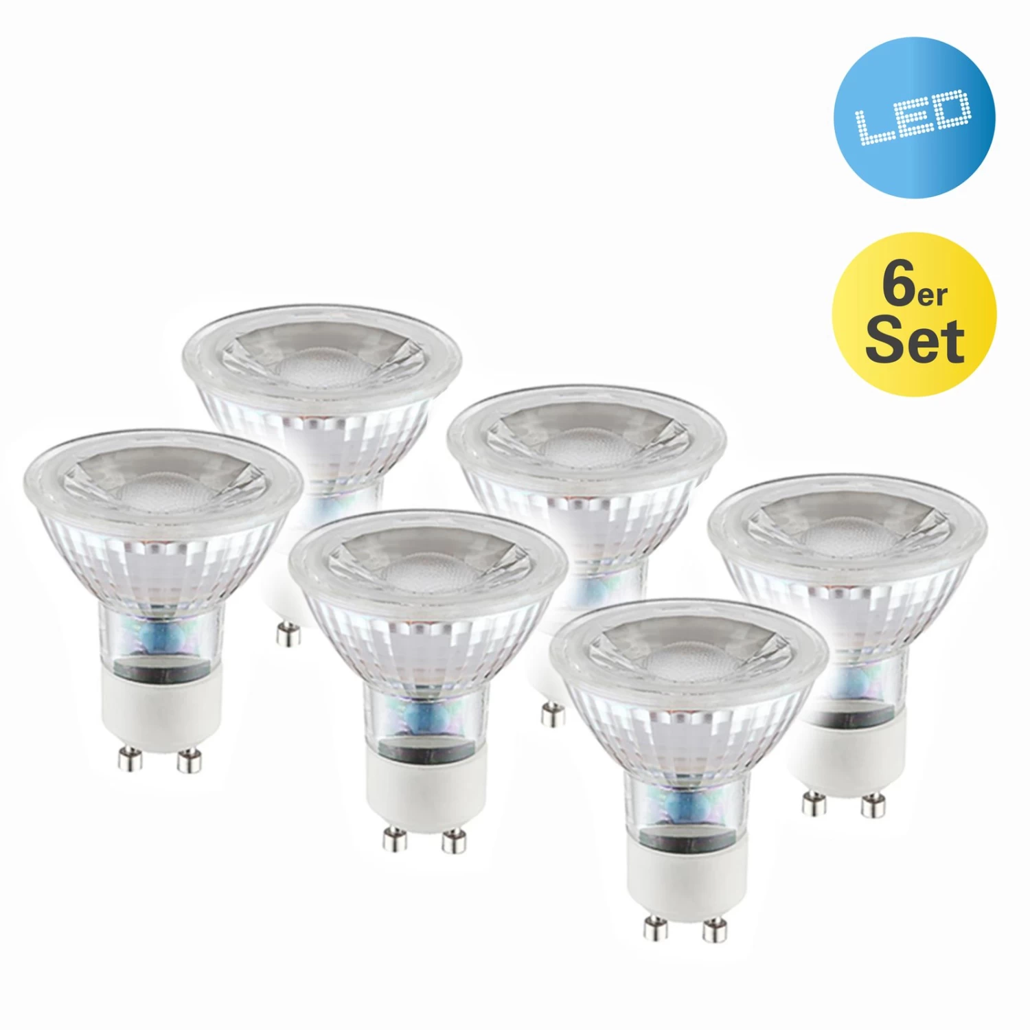 LED-Reflektor GU10 4,6W 450lm Warmweiß 6er-Set – Bild 2