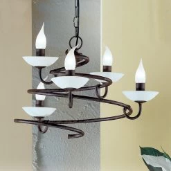 Kronleuchter Vera Antikbraun Scavoglas 5-flammig