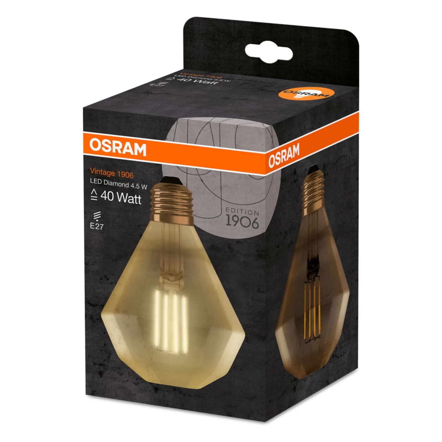 OSRAM LED-Lampe E27 4W Vintage Diamond 824 Gold – Bild 3