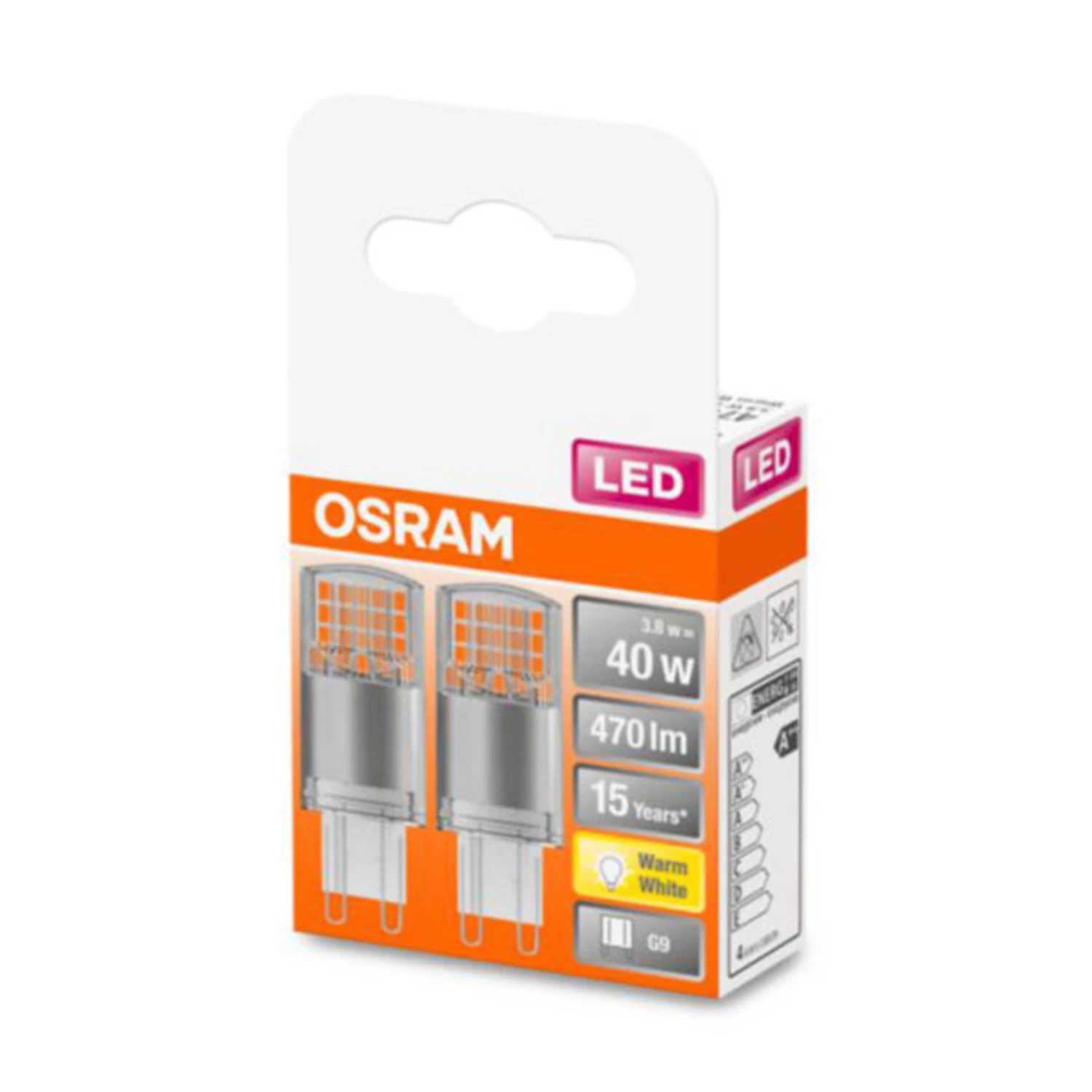 OSRAM LED-Stiftsockellampe G9 4,2W 2.700K Klar 2er – Bild 2