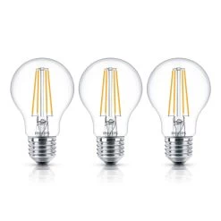 Philips LED-Lampe Classic E27 A60 7W 827 Klar 3er
