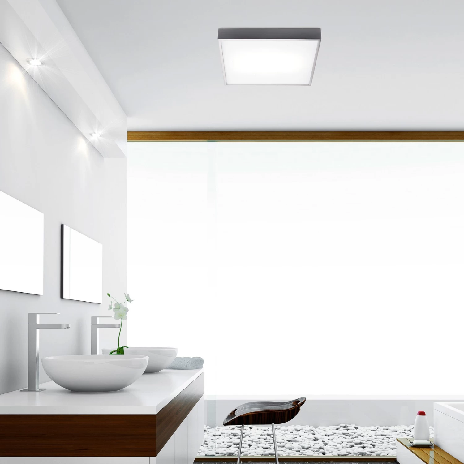 Deckenleuchte Apolo, IP44, 50 Cm, Chrom – Bild 3