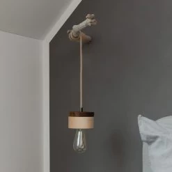 ALMUT 0239 Hängeleuchte, Vegan, Zirbe/walnuss