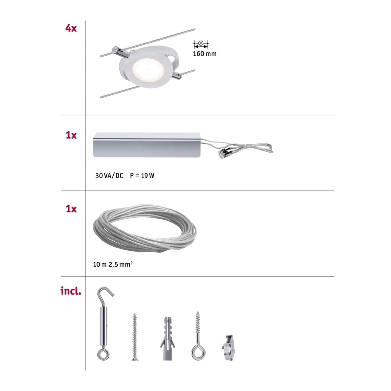 Paulmann RoundMac LED-Seilsystem 4-flammig – Bild 3