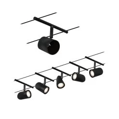 Paulmann Cup Seilsystem Basisset 5fl. Schwarz Matt