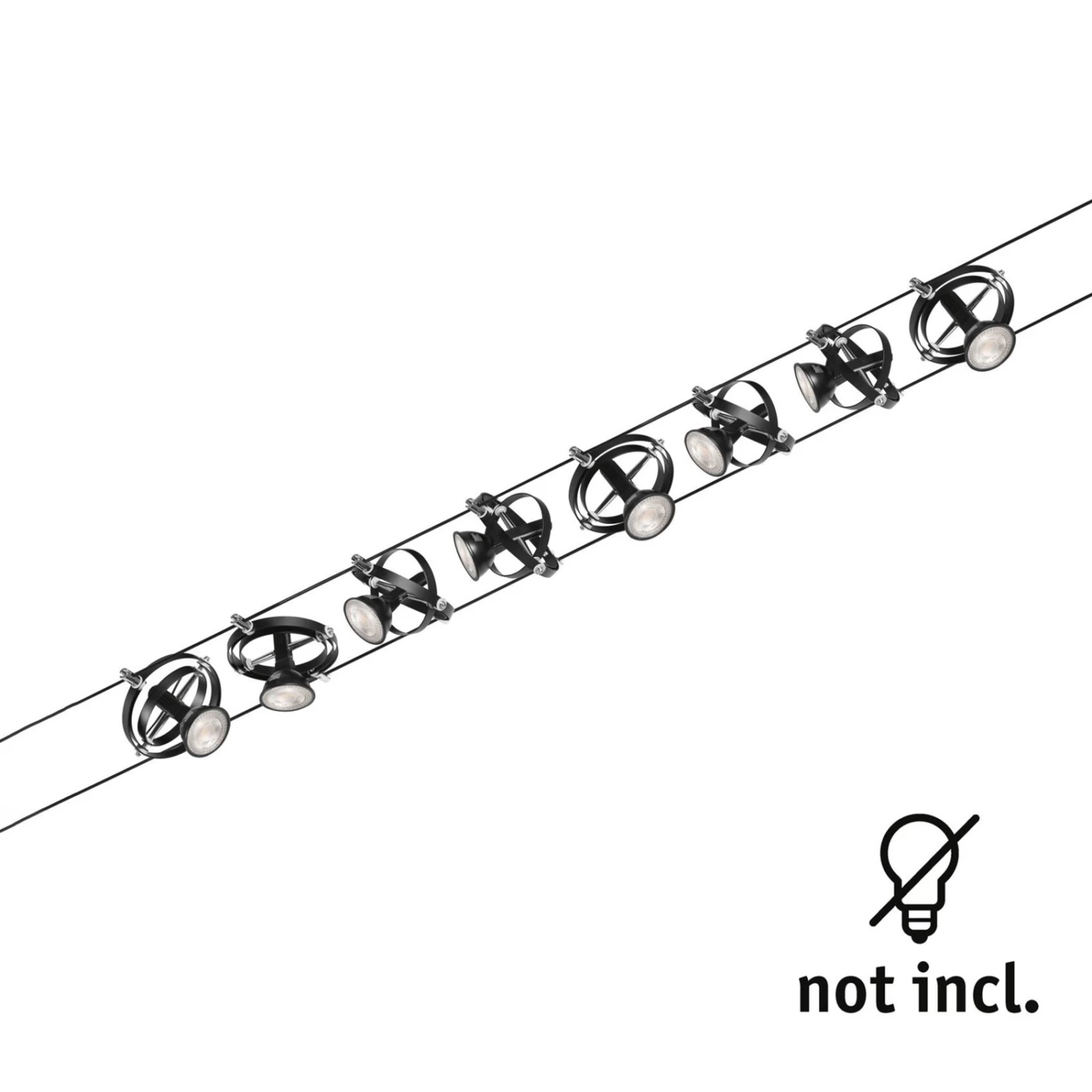 Paulmann Cardan Seilsystem Achtflammig, Schwarz M. – Bild 5