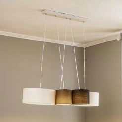 Lindby Vironi Hängelampe, 5-fl., Schw., Grau, Weiß