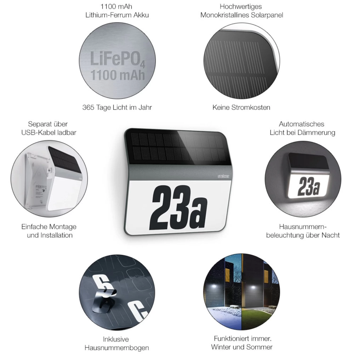 STEINEL XSolar LH-N LED-Hausnummern-Wandleuchte – Bild 7