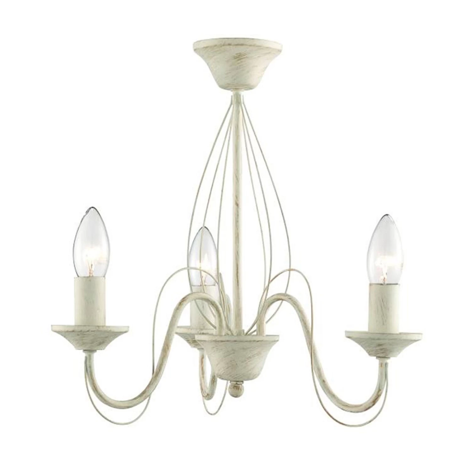 Kronleuchter 700004, In Creme-Gold, Dreiflammig