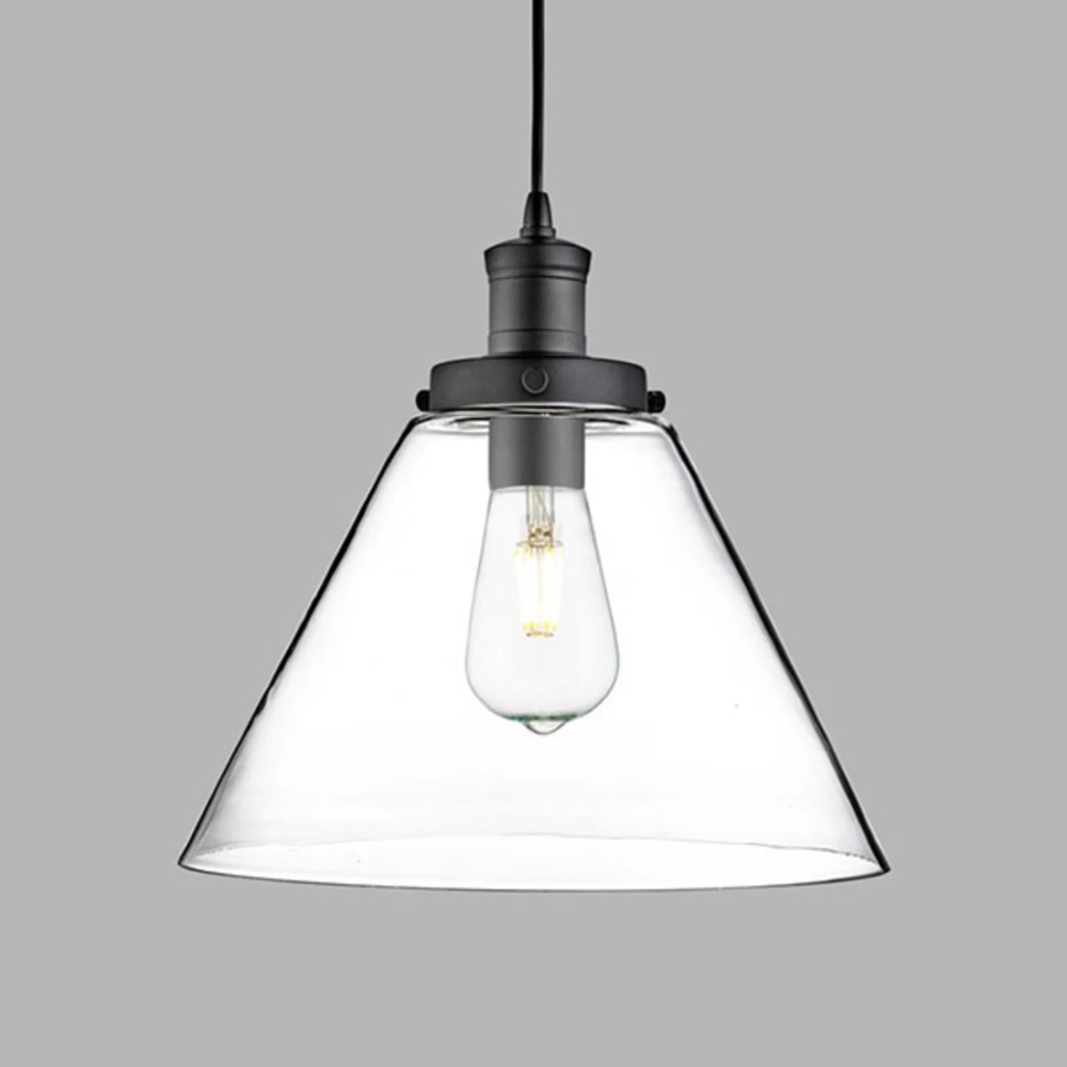 Moderne Glas-Pendelleuchte Pyramid, Schwarz – Bild 6