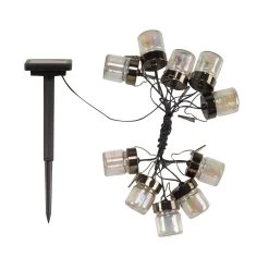 LED-Solar-Lichterkette Firefly Opal 10-flammig
