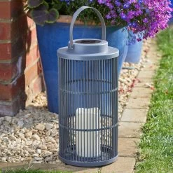 LED-Solarlaterne Urbane, Grau, Höhe 36 Cm