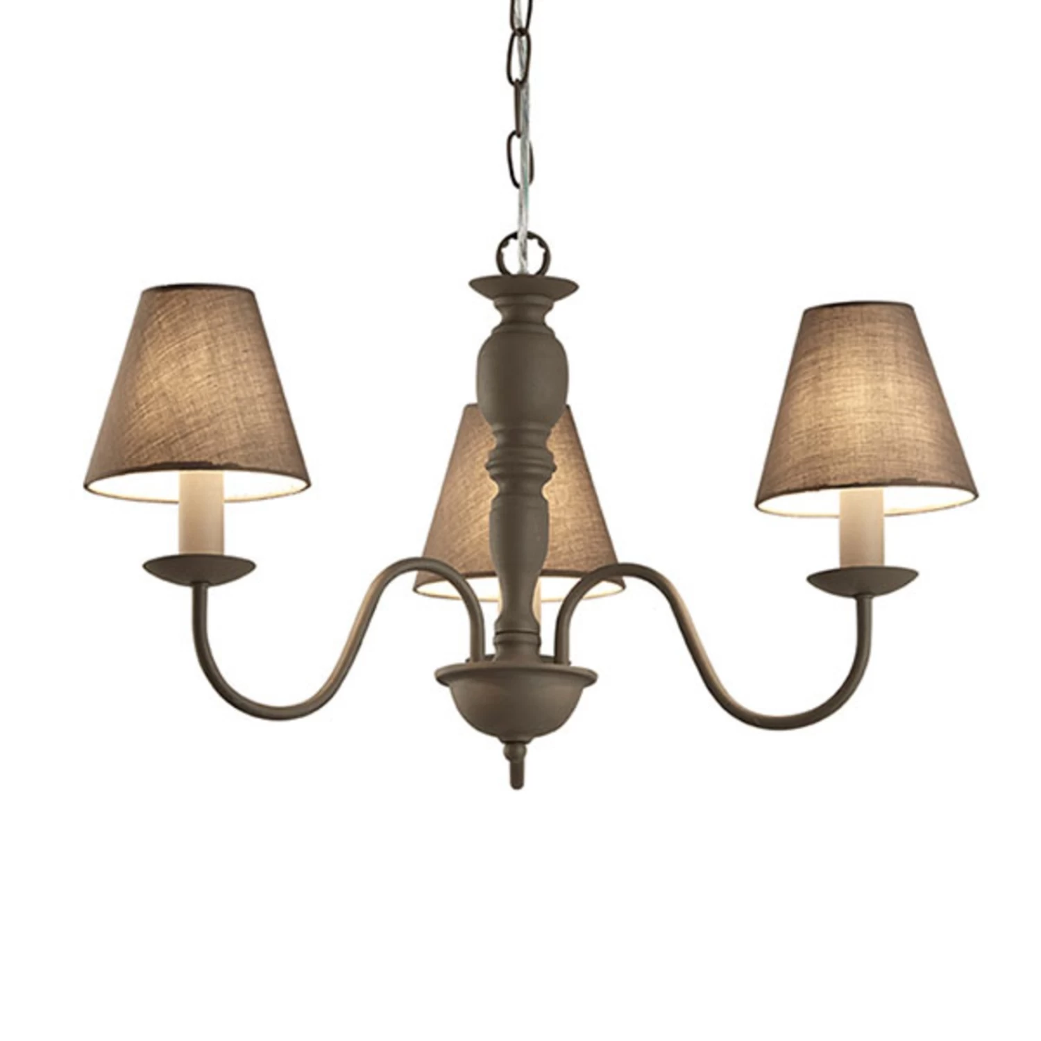 Kronleuchter Fatima, Grau, Dreiflammig