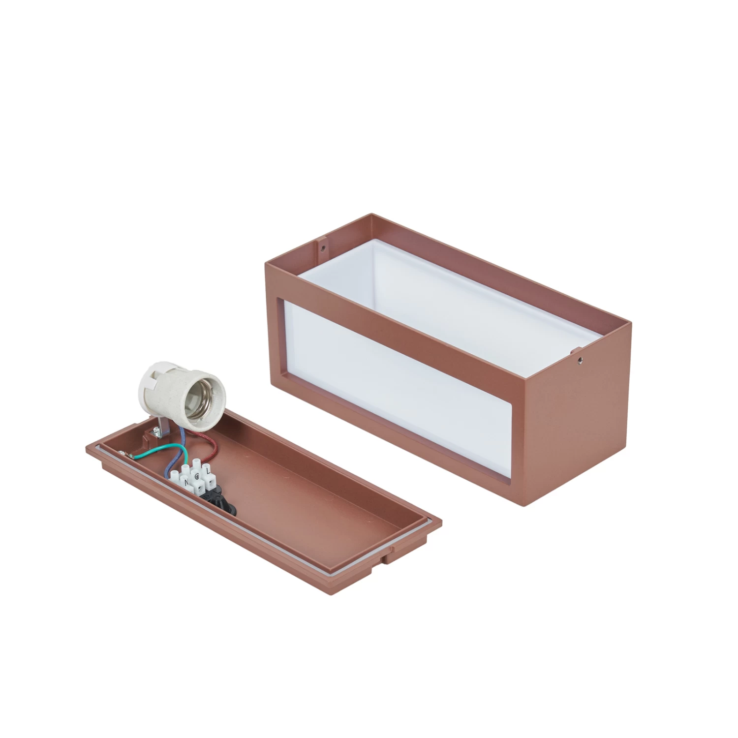 Lucande Eckige Außenwandleuchte Bente, Rostfarben – Bild 9