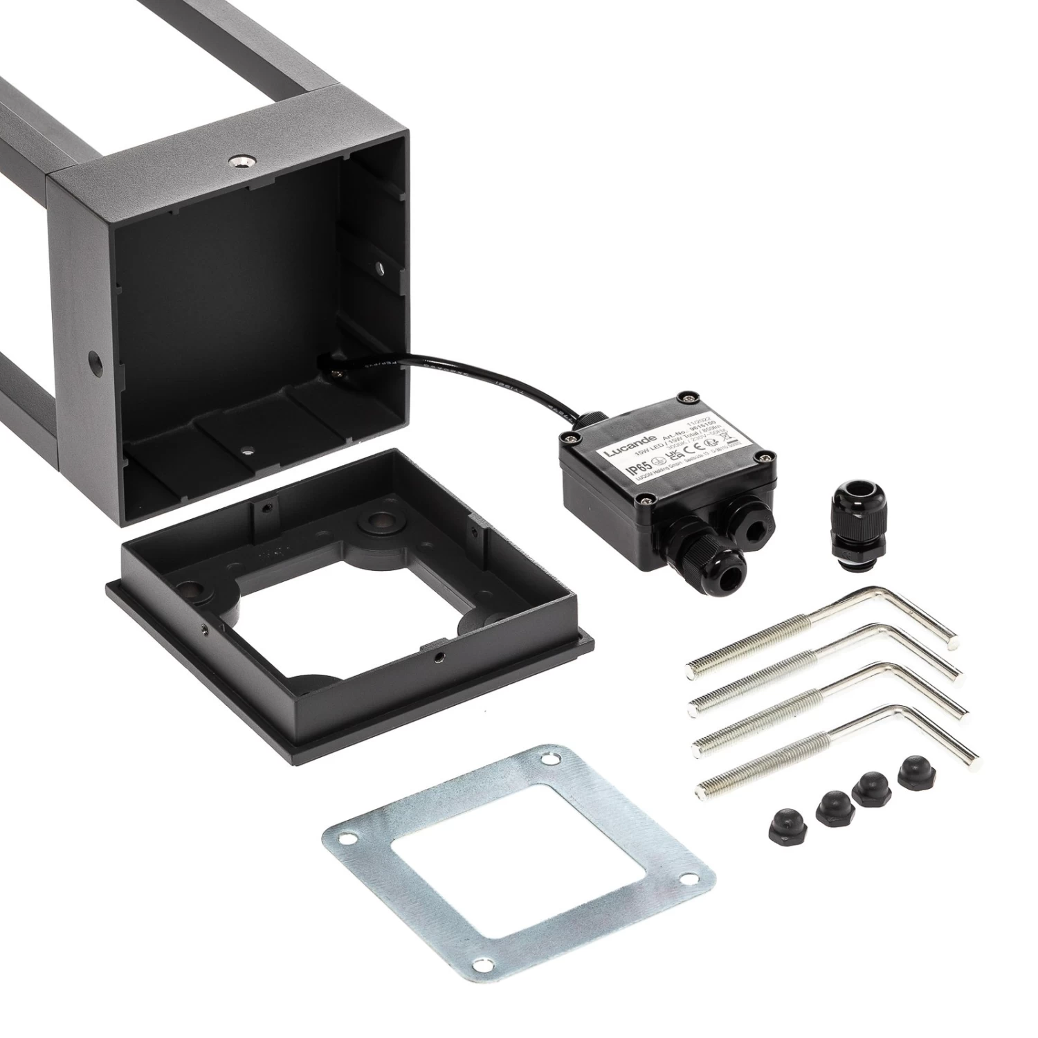 Lucande LED-Sockellampe Carlota, Dunkelgrau, 50 Cm – Bild 8