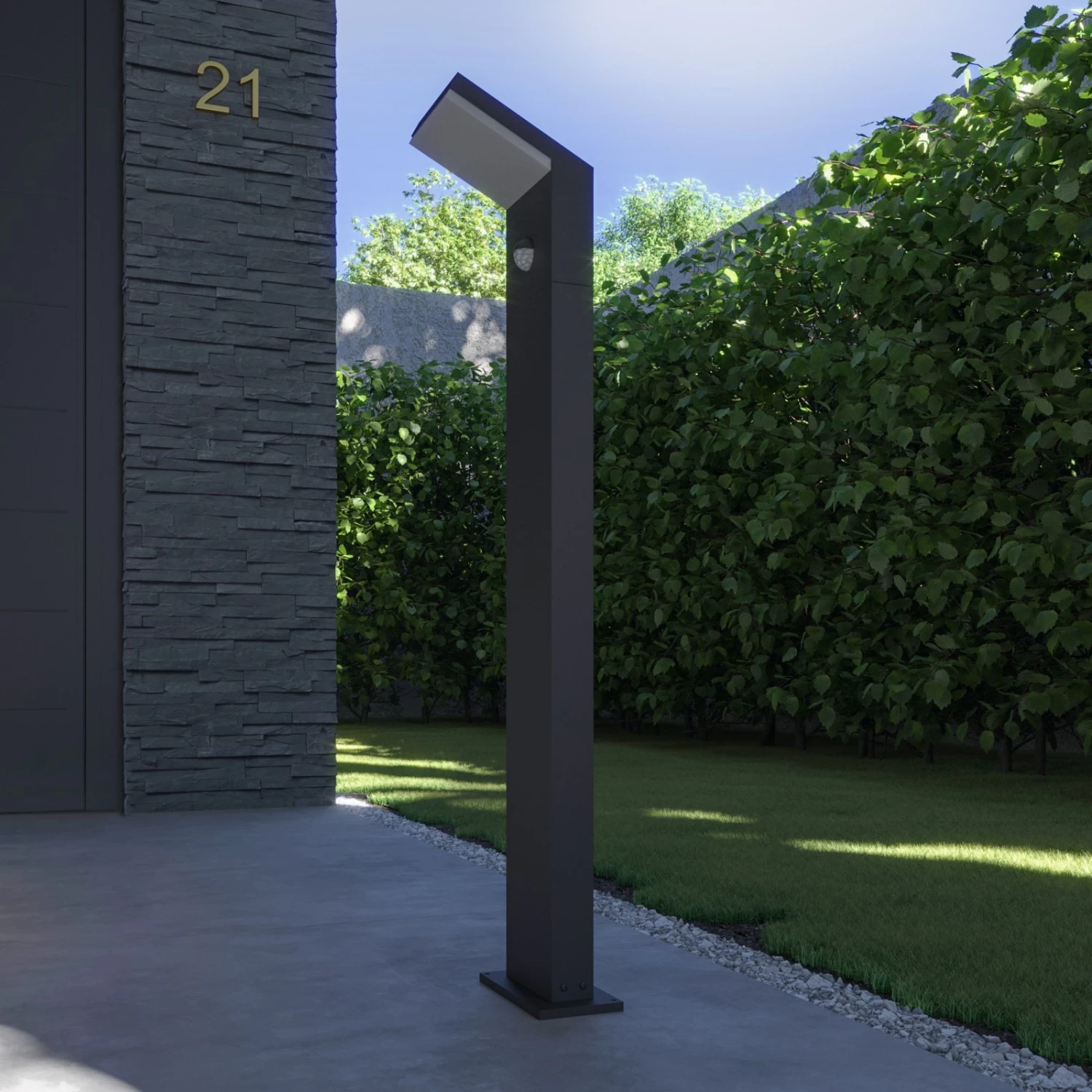 Bewegungsmelder-Pollerleuchte Yolena Mit LED 100cm – Bild 3