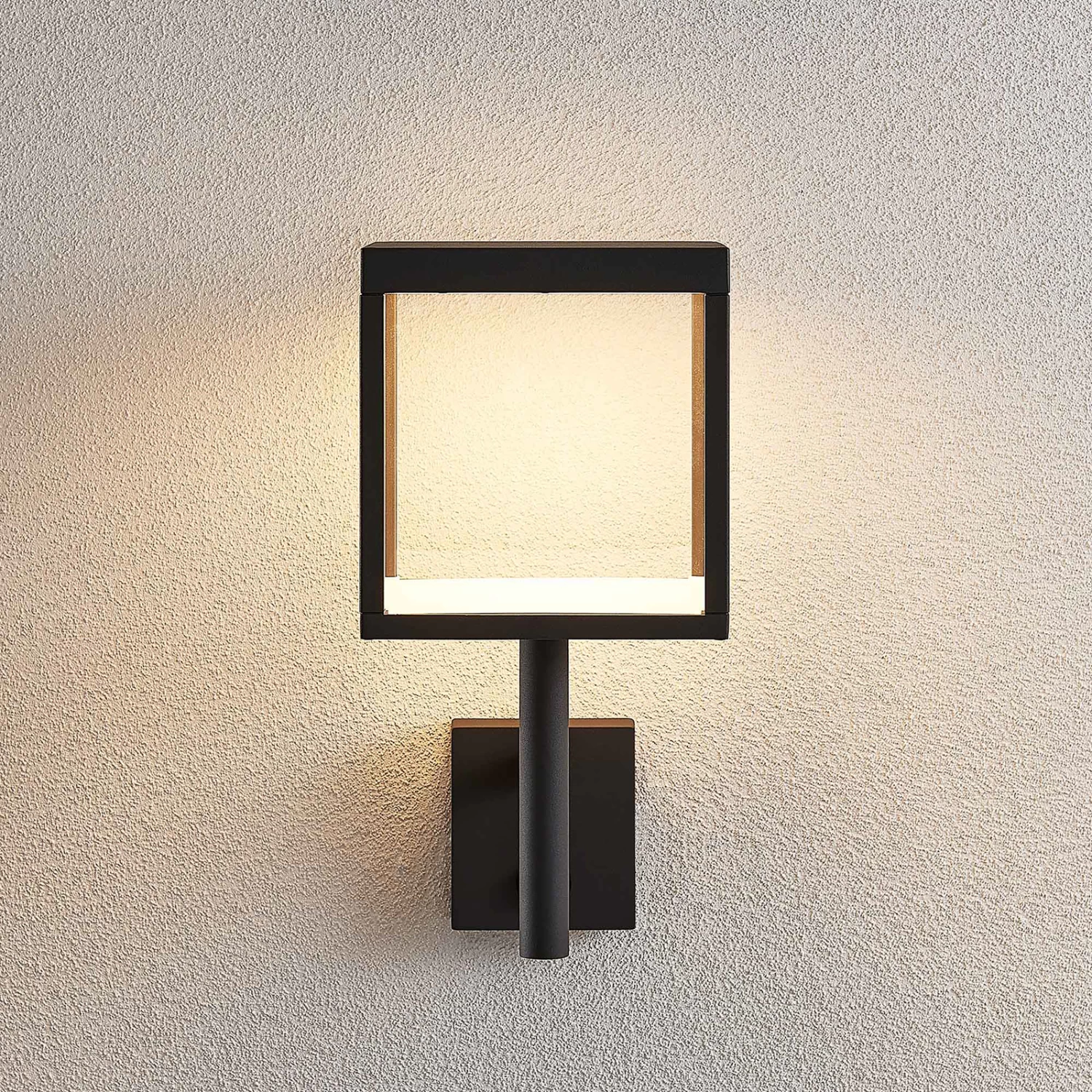 Lucande LED-Außenwandleuchte Cube, Graphit, Mit Sensor – Bild 4