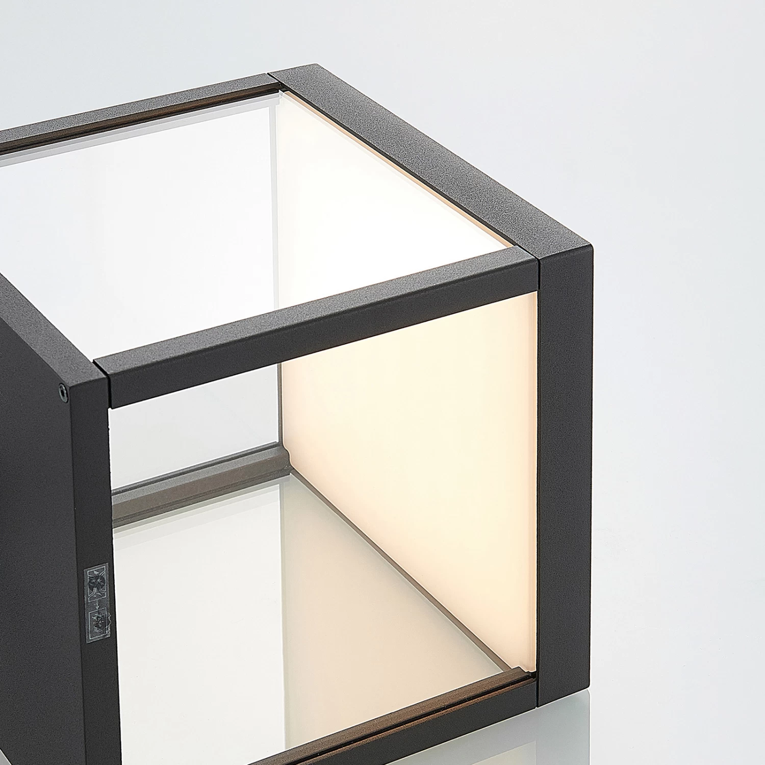 Lucande LED-Außenwandleuchte Cube, Graphit, Mit Sensor – Bild 7